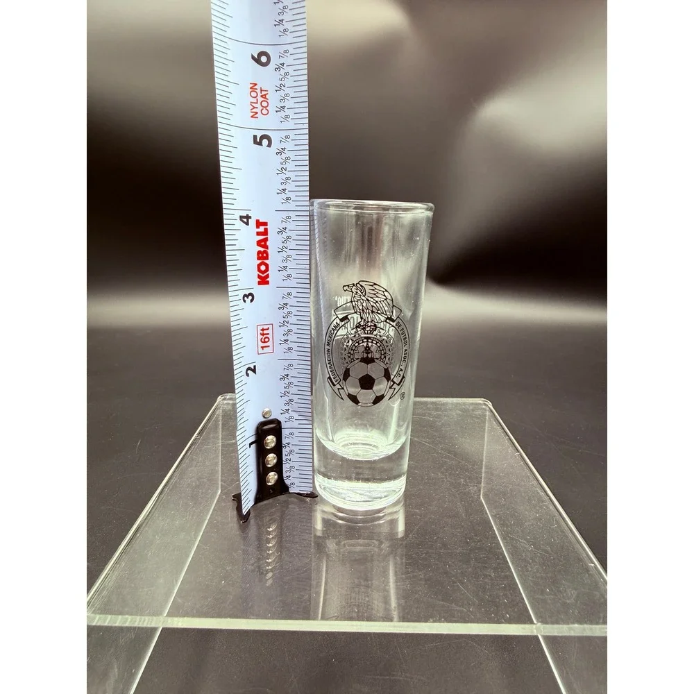 Jose Cuervo Tradicional Shot Glass Mexico Soccer FMF Logo Tall Shooter